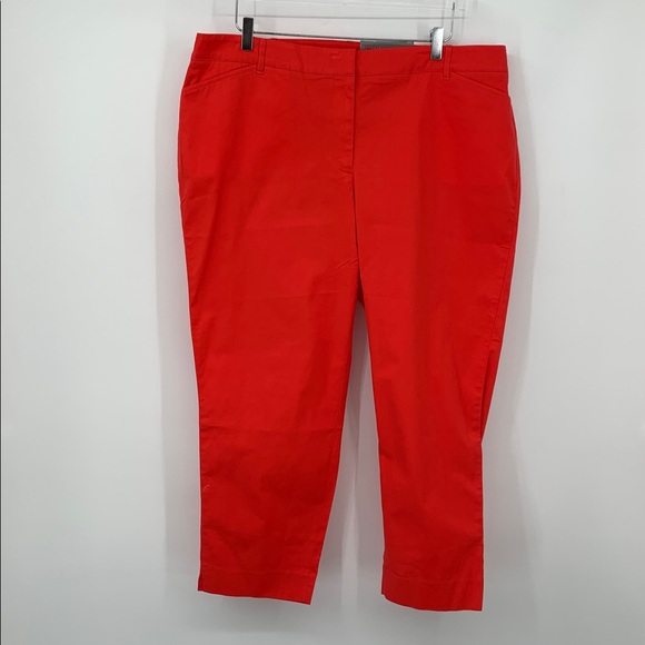 Talbots Pants - Talbots Perfect cropped pants stretch cotton slim leg red women new 18W